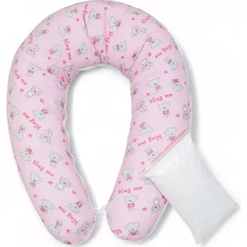 Povlak na kojící polštář ESITO | Kojící polštář Teddy bears Pink - růžová / 190 x 33 cm