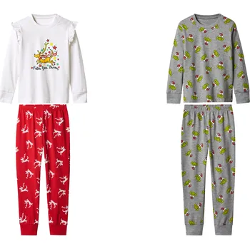 Dívčí pyžamo Dívčí pyžamo Grinch šedá 98/104-134/140