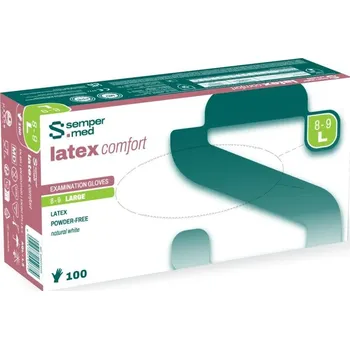 Vyšetřovací rukavice Sempermed® Latex Comfort Rukavice Bez Pudru L Bílá 100ks