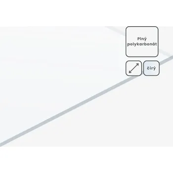 Průsvitná krytina Plný polykarbonát 4mm Rozměr desky: 2050x1010mm