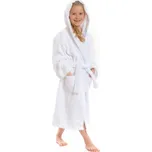 Dětský župan s kapucí, bílý 92