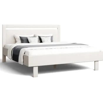 Postel Dřevěná postel Matera, 180x200 cm, buk, bílá - olej