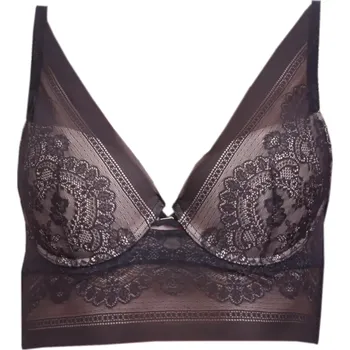 Podprsenka Dlouhá krajková podprsenka Leilieve M9800 fumo velikost 75B