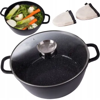 Hrnec dobirkov.cz Indukční hrnec s poklicí, keramický povlak, 12,6 litrů + chňapky