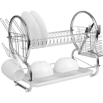 Potah na židli dobirkov.cz Dvoupatrový kuchyňský odkapávač na nádobí s tácem