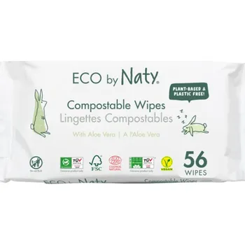 Intimní ubrousek Eco by Naty Vlhčené ubrousky - s Aloe vera (56 ks)