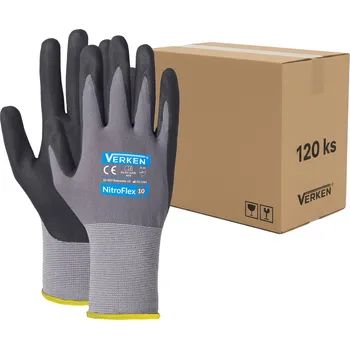 Pracovní rukavice 1 Kartón (120ks) - Rukavice Verken NITROFLEX - velikost 9/L