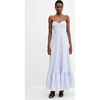 Dámské šaty Lněné šaty Bardot 59894DB1 modrá 05X, vel. M