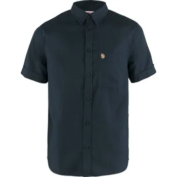 Pánská košile pánská košile s krátkým rukávem FJÄLLRÄVEN Övik Travel Shirt SS M Dark Navy - S