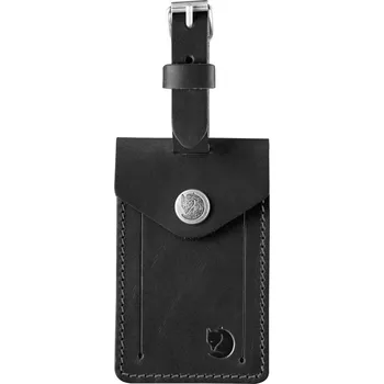 štítek FJÄLLRÄVEN Leather Luggage Tag Black