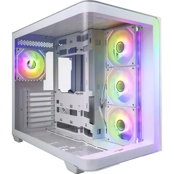 PC skříň FSP M580-WP/Midi Tower/Transpar./Bílá