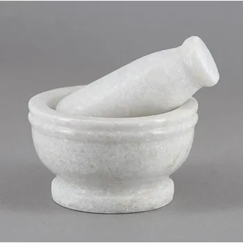 Hmoždíř Hmoždíř s tloučkem z bílého mramoru z Indie 10 cm