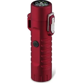 Zapalovač Daklos Plazmový elektrický zapalovač s kompasem a LED světlem v dárkové krabičce červený