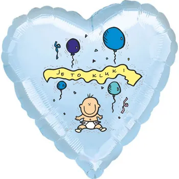 Balónek Balónek fóliový světle modré srdíčko Je to kluk! balonky.cz b85327