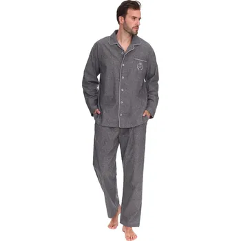Pánské pyžamo Rozepínací pánské pyžamo L&L 2533 ZEUS šedá XL 0