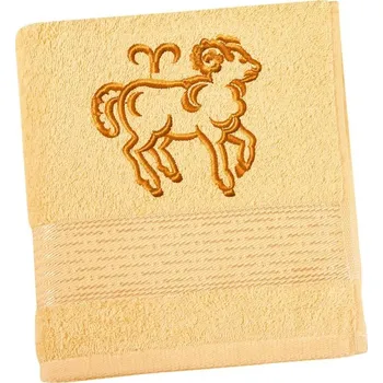 Ručník Bellatex Froté ručník proužek s výšivkou znamení zvěrokruhu Žlutá