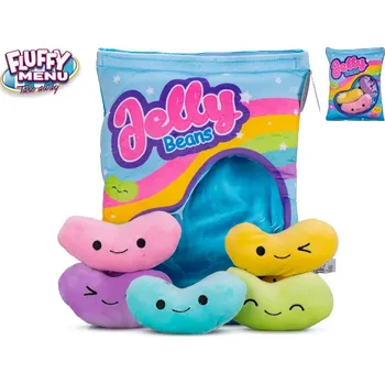 Hra na obchod Fluffy Menu želé fazolky plyšové 18 cm 5 ks v plyšovém polštáři