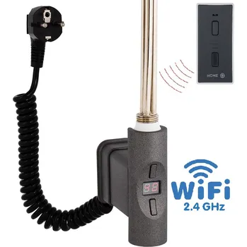 Topná tyč Hydronix Home Plus WiFi, O-profil, topná tyč Barva topné tyče: Antracit matný grafit, Výkon topné tyče: 600 W, Připojení topné tyče: S kabelem se zástrčkou