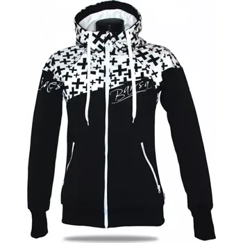 Dámská mikina Dámská softshell bundomikina s kapucí na zip Barrsa Double Soft Script White Cross/Black/White L