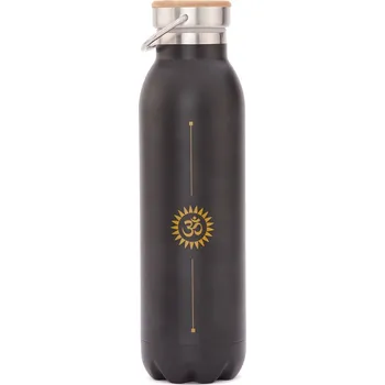 Sport Nerezová izolovaná láhev ÓM černá 600 ml