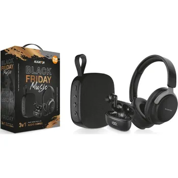 Sluchátka ALIGATOR AUDIO COMBO 3v1 Bluetooth sluchátka + repro sada, černá