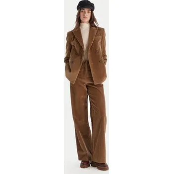 Weekend Max Mara Kalhoty z materiálu Tania 2525136092 Hnědá Wide Leg 44