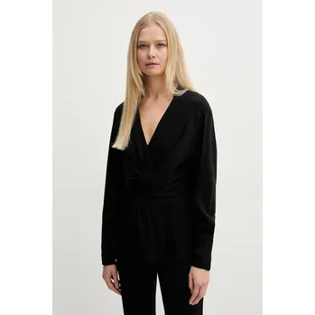 Dámská halenka Halenka BOSS dámská, černá barva, hladká, 50537380 99X, vel. 38