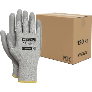 Pracovní rukavice 1 Kartón (120ks) - Rukavice Verken RAZER CUT C - velikost 10/XL