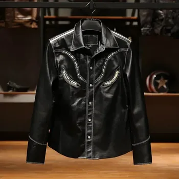 Moto bunda Leather Fashion Kožená bunda z italské hovězí kůže ve vintage stylu Velikost: S