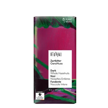 Čokoláda Vivani Hořká čokoláda s celými ořechy 100g BIO
