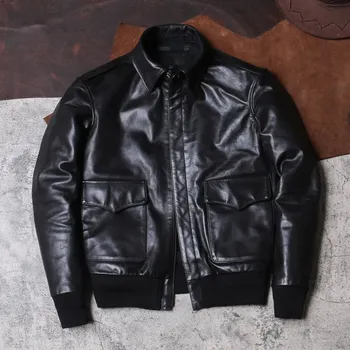 Moto bunda Leather Fashion Klasická kožená bunda z koňské kůže v bomber stylu Velikost: 4XL, Barva (Varianta): Černá