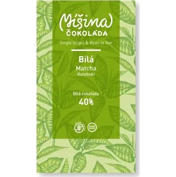 Čokoláda Míšina čokoláda Bílá čokoláda 40% se zeleným čajem Matcha 50g