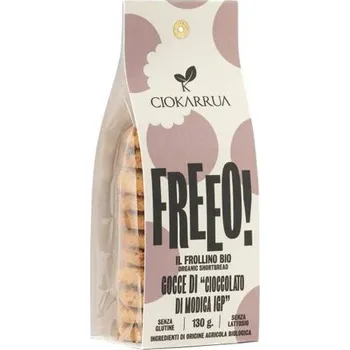 Ciokarrua Tradiční sušenky s čokoládovými lupínky Modica Igp FREEO 130g BIO