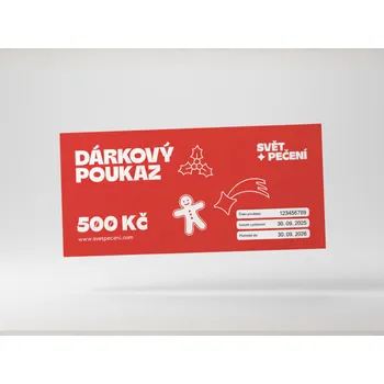 Dárkový potravinový koš Svět pečení Vánoční dárkový poukaz 500 Kč