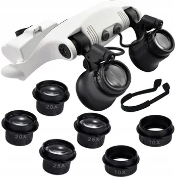 Potah na židli dobirkov.cz Lupa, hodinářské brýle, lupa na opravy, 2 LED, 25x
