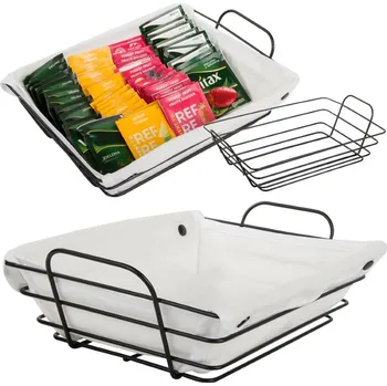 dobirkov.cz Kovový drátěný koš na ovoce a chléb s podšívkou