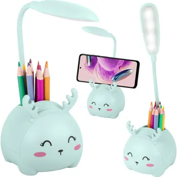 Potah na židli dobirkov.cz LED stolní lampa, zvířátko pro výuku čtení, 3 režimy, USB - modrá