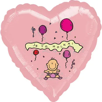 Balónek Balónek fóliový světle růžové srdíčko Je to holka! balonky.cz b85324