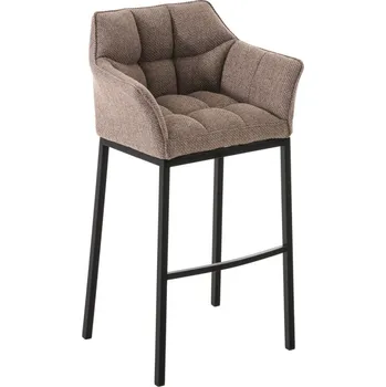 Barová židle Barová židle Deluso podnož černá / látkový potah, terra hnědá