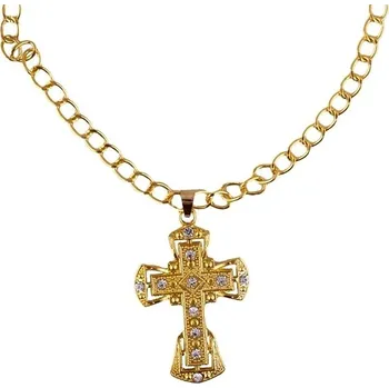 Karnevalový doplněk Funny Fashion Náhrdelník kříž s kameny