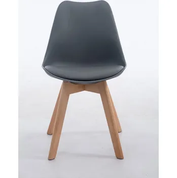 Jídelní židle Jídelní / konferenční židle Borna V2 syntetická kůže, přírodní podnož, šedá