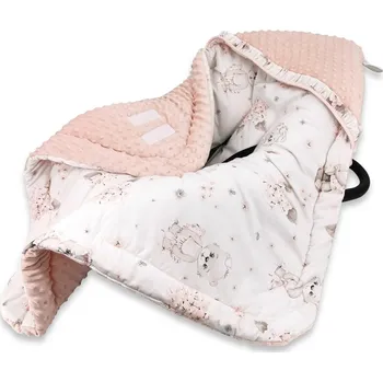 Dětská deka Oteplená zavin. deka s kapucí minky+bavlna, 90 x 90 cm,, Míša Baletka - pudrová