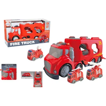 autíčko Mamido Hasičské auto pro nejmenší světla a zvuky Fire Truck červená