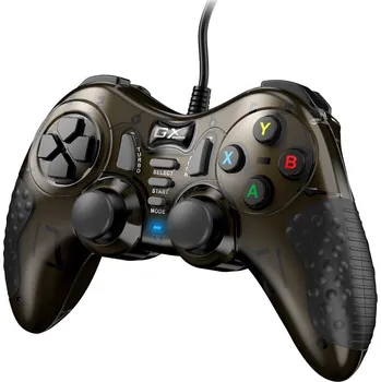 Herní ovladač Genius GX Gaming GX-19UV, Gamepad, drátový, vibrační, pro PC, PS3 a PS4, USB, černo-hnědý 31610003400