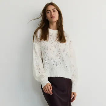 Dámský svetr Reserved - Svetr s příměsí vlny - tělová - ZQ676-02X - ZQ676-02X-L