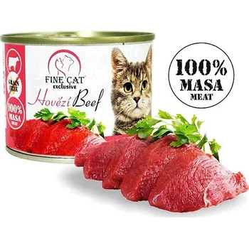 Krmivo pro kočku Fine Cat Exclusive konzerva pro kočky 100 % masa mix 6 × 200 g