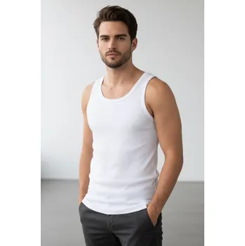 Pánské tílko Bílý pánský ultralehký termo nátělník nanosilver® Velikost: L