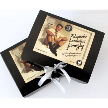 Pánské ponožky KNITVA Dárkové balení pánských černých ponožek KAREL - 10 párů černá 43