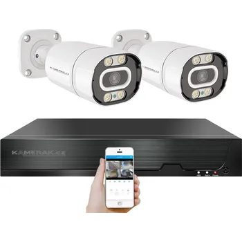 Mikrofon PoE IP 2 kamerovy set XM-203B 4MPx, mikrofon, CZ menu