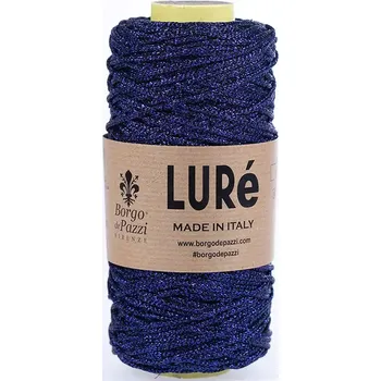 Příze Borgo de Pazzi Luré 19 Noční modrá (Špagátová příze Luré Noční modrá)